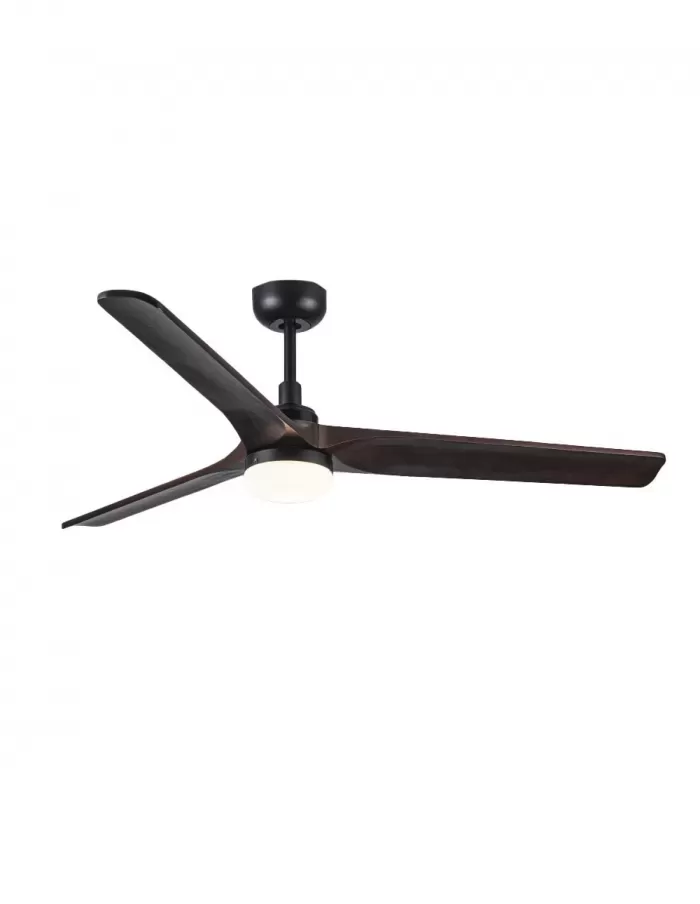 Ventilador p/techo LAFTDREN negro y madrera oscura 530B