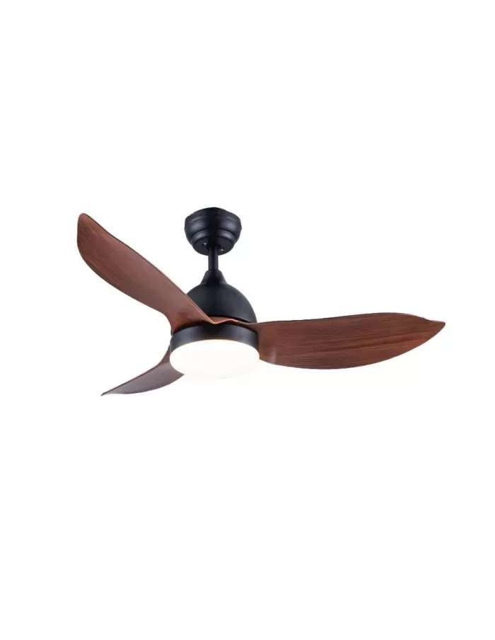 Ventilador p/techo LAFTDREN negro y madera c/luz 361B