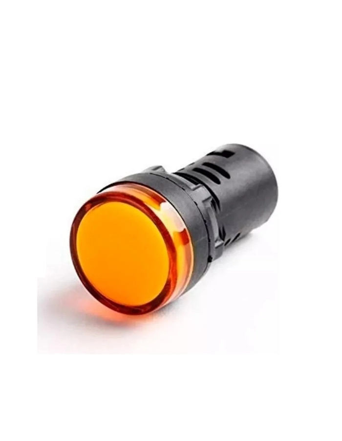 Señalizador LED 220V / ojo de buey para riel DIN Sanderson amarillo