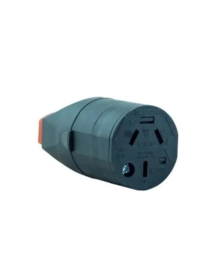 Ficha hembra 10A 3 pernos con traba RICHI negra