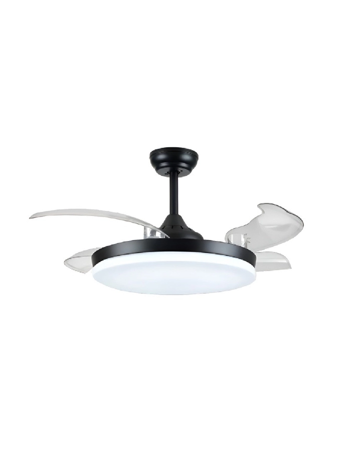 Ventilador para techo LAFTDREN 428B 4 aspas plegables negro con luz