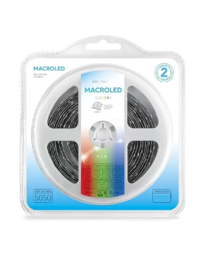 Tira LED 5050 IP45 12V Macroled 300 LEDs RGB