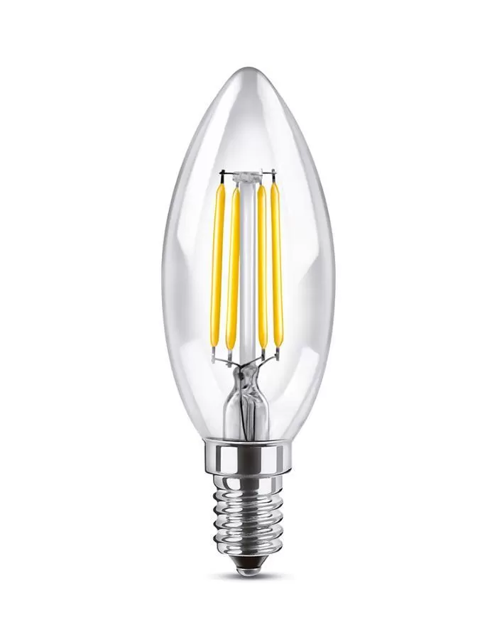 Bulbo filamento LED C37 tipo vela 4W E14 Macroled luz cálida
