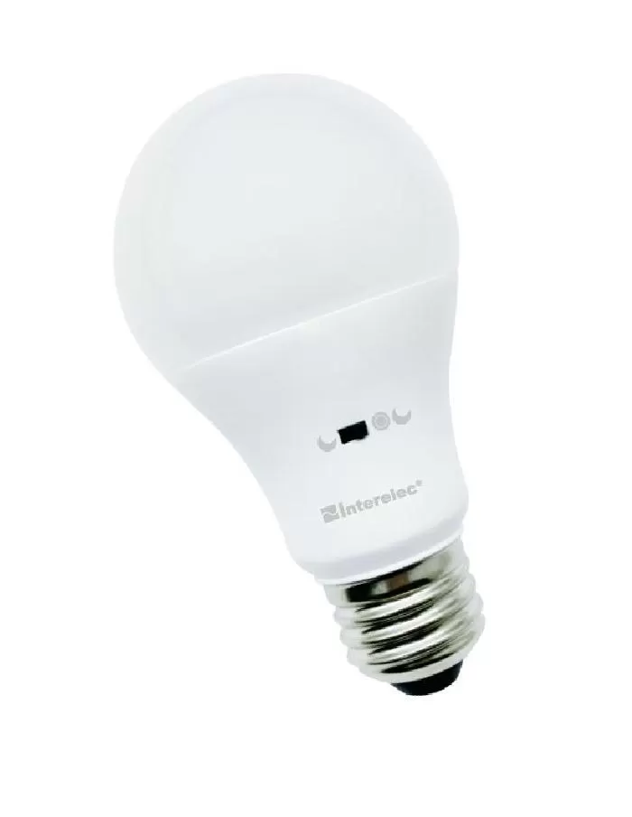 Bulbo LED A60 10W E27 con fotocontrol y perilla Interelec blanco frío (Faltan medidas)