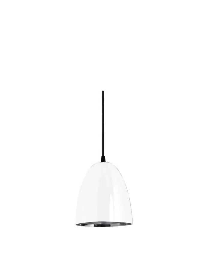 Colgante 1 luz de chapa 24cm San Justo Baradero Ovi blanco
