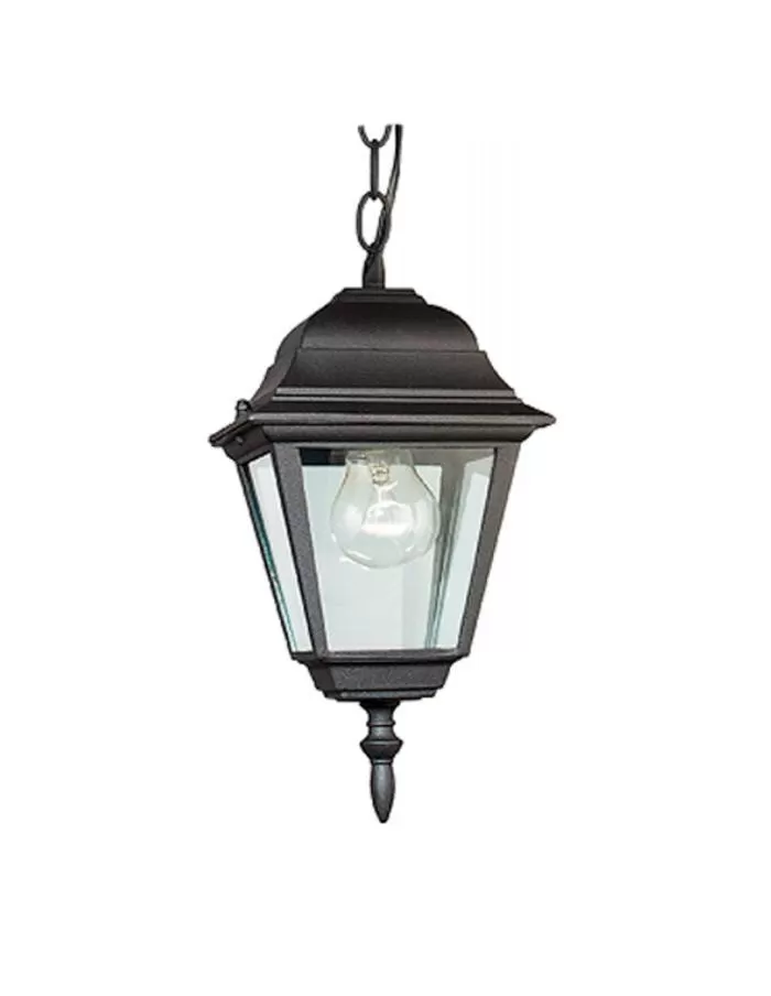 Farola estilo colonial para colgar 1xE27 Leuk Stegi negra
