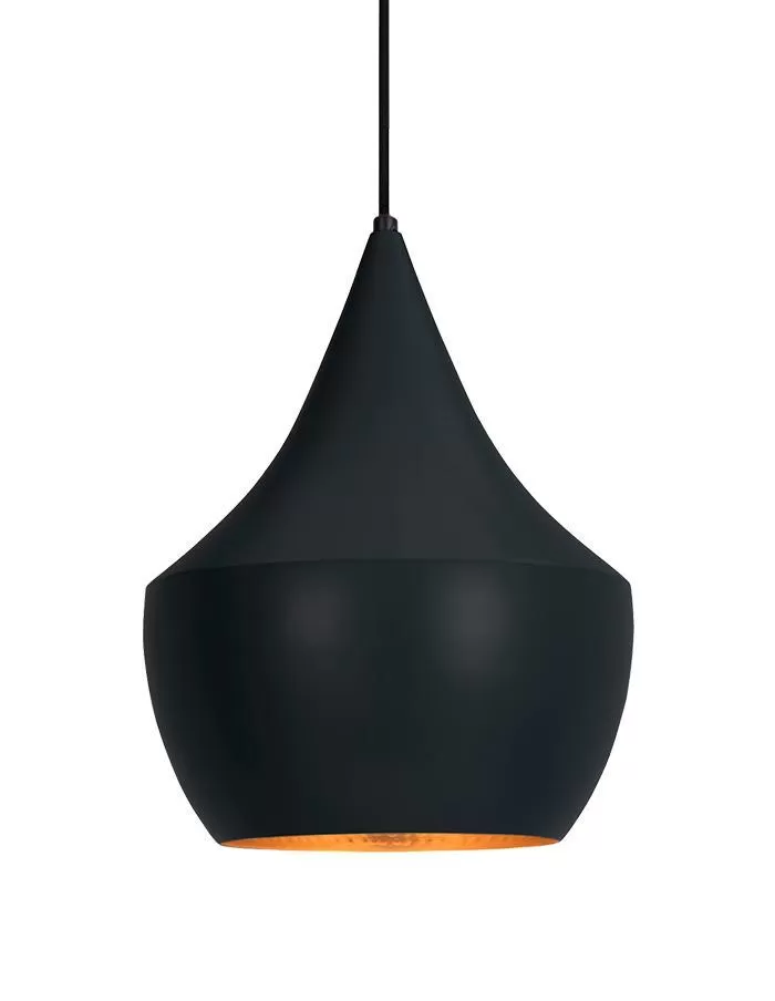 Colgante 1xE27 30cm Markas Dixie cerrado negro con dorado