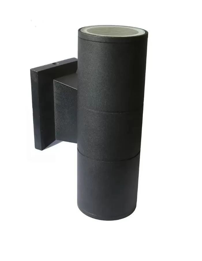Aplique bidireccional cilíndrico 2xGU10 Leuk Moly II negro 