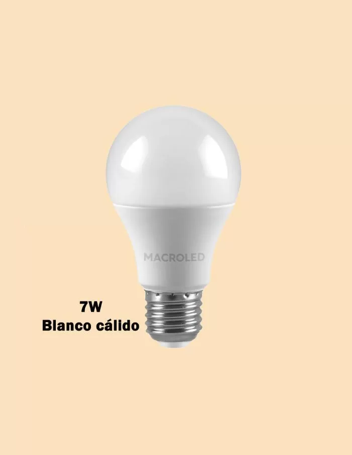 Bulbo LED A55 7W E27 Macroled blanco cálido