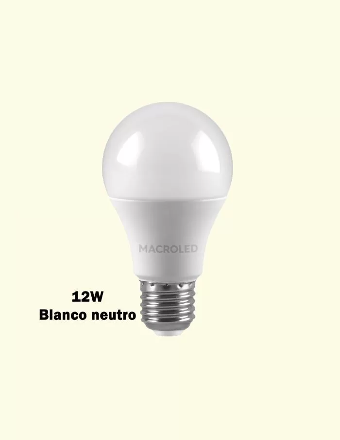 Bulbo LED A60 12W E27 Macroled blanco neutro