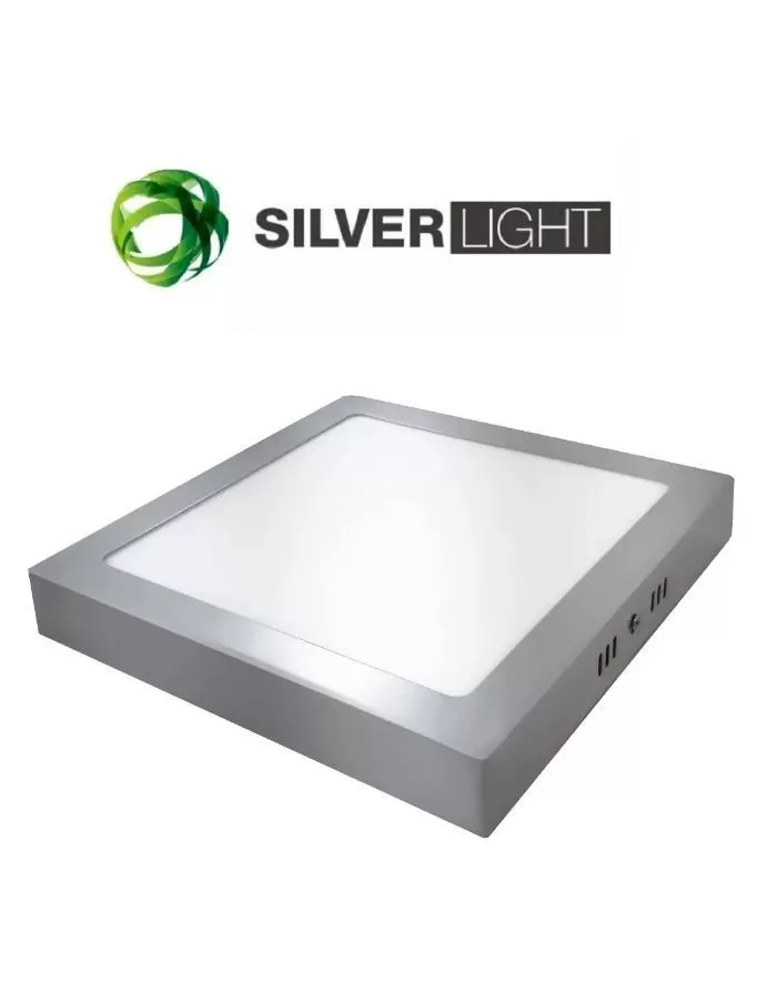 Panel LED 18W cuadrado superficial luz cálida SILVERLIGHT niquelado