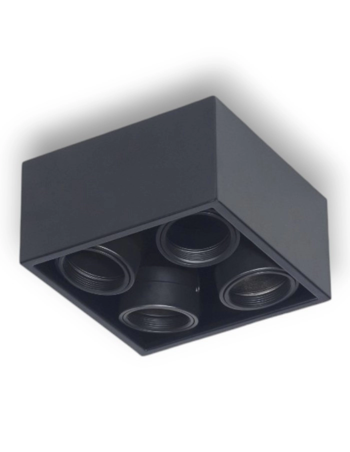 Spot cardánico superficial 4 luces LEUK ANTON IV negro