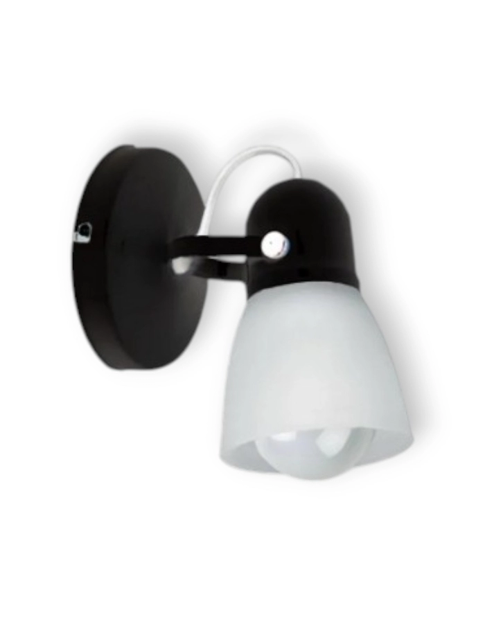 Aplique 1 luz Eco redondo San Lorenzo Negro