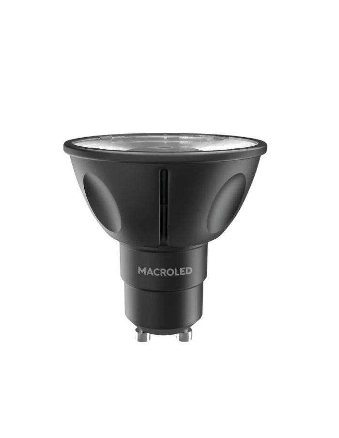 Dicro LED 6,5W 12Â° GU10 dimeable Macroled luz cálida negro