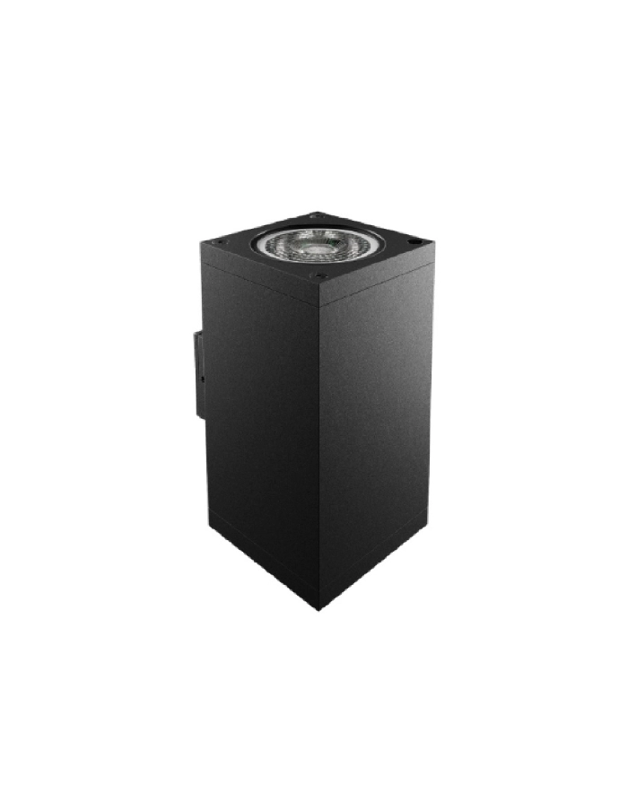 Aplique bidireccional cuadrado 2xGU10 IP65 IDEA KALU gris
